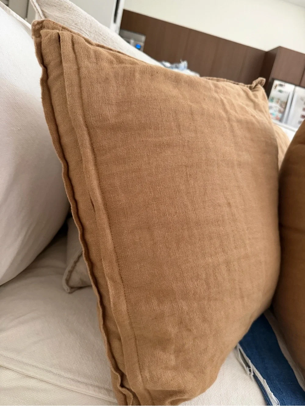 IKEA Rust Brown Linen-Look Throw Pillow Set of 3